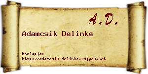 Adamcsik Delinke névjegykártya